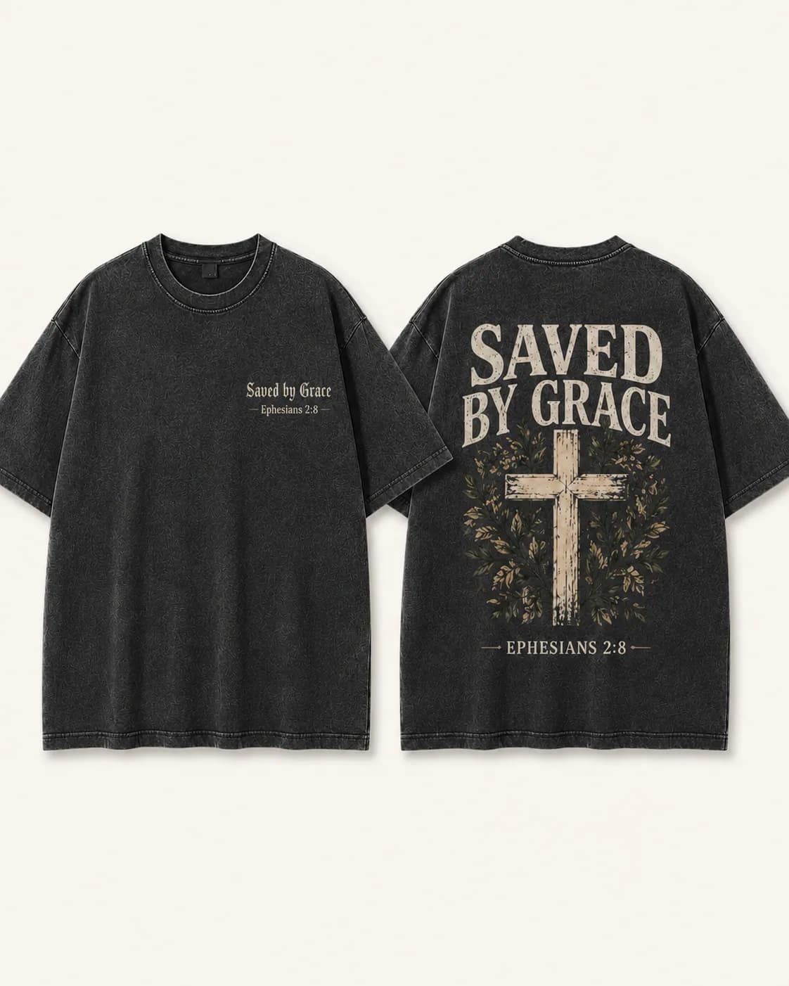 Saved by Grace Tee in Vintage Black