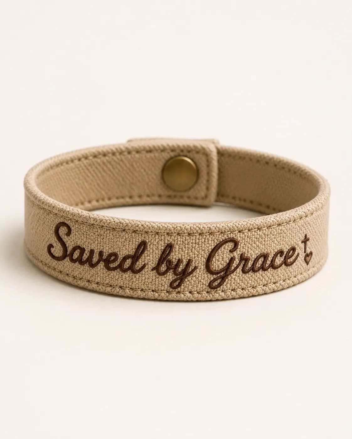 Saved by Grace Wristband in Cream