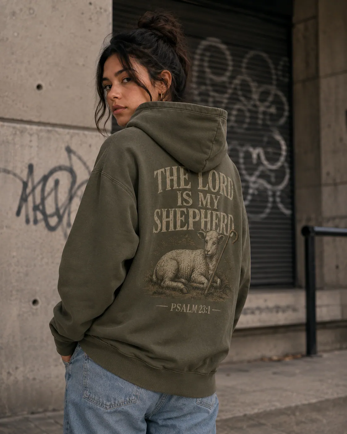 The Lord Is My Shepherd Sweatshirt in Heather Grey