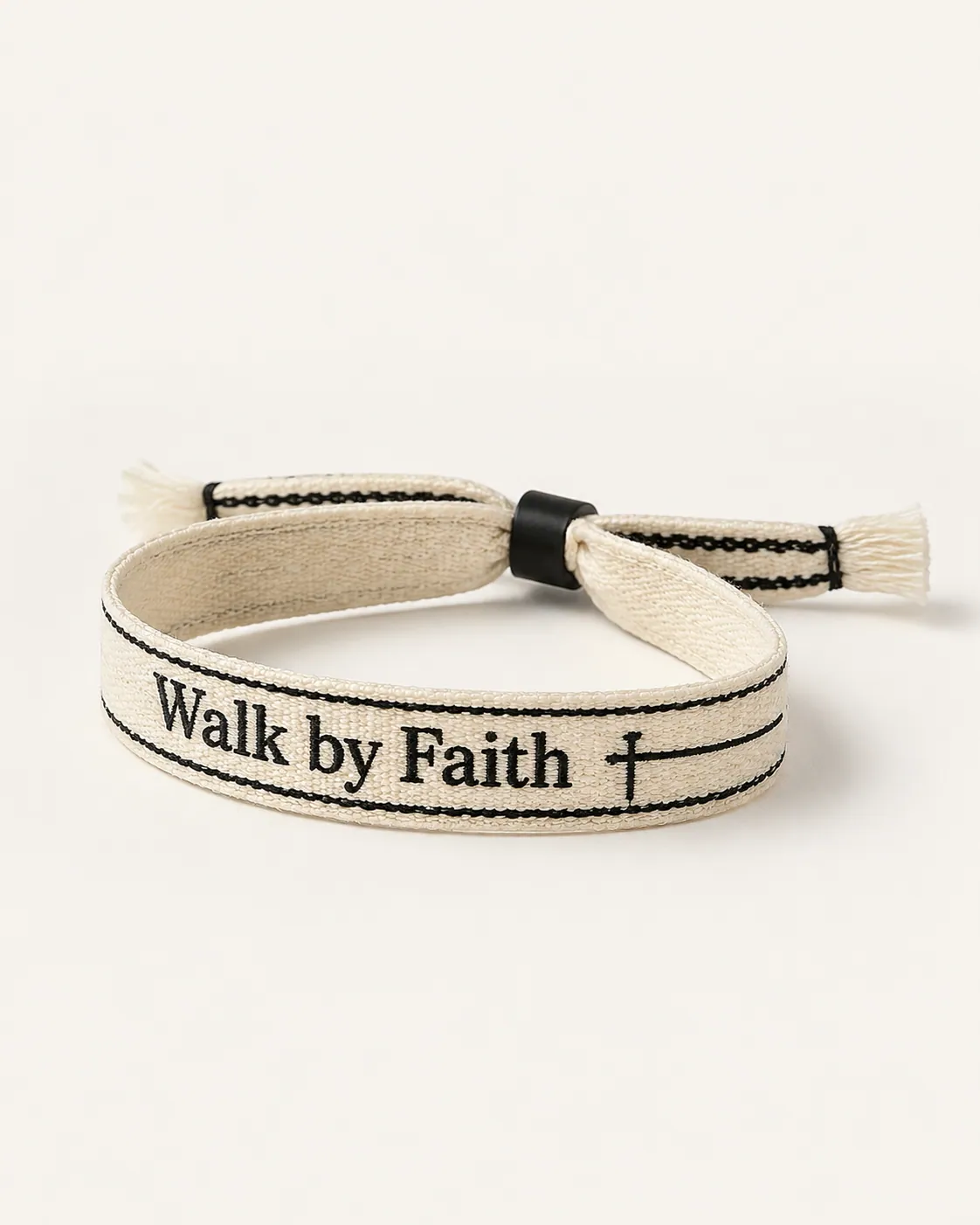 Walk by Faith Wristband in Washed White